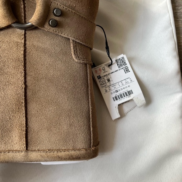 Zara Suede Ankle Biker Boots - Picture 8 of 9